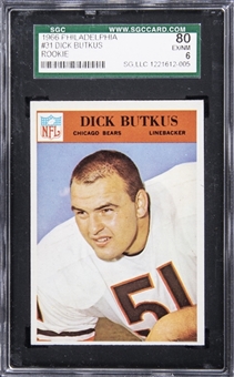 1966 Philadelphia #31 Dick Butkus Rookie Card - SGC 80 EX-NM 6